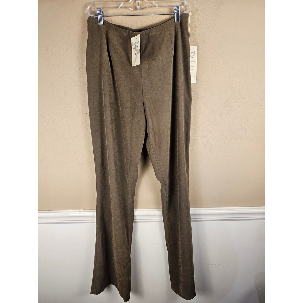 NWT J Jill Womens Brown‎ Microsuede Straight Leg Pants 12 Tall